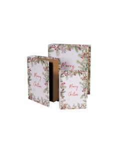 SCATOLA LIBRO 138425 3 MIS GHIRLANDA 27X22X7CM LEGNO