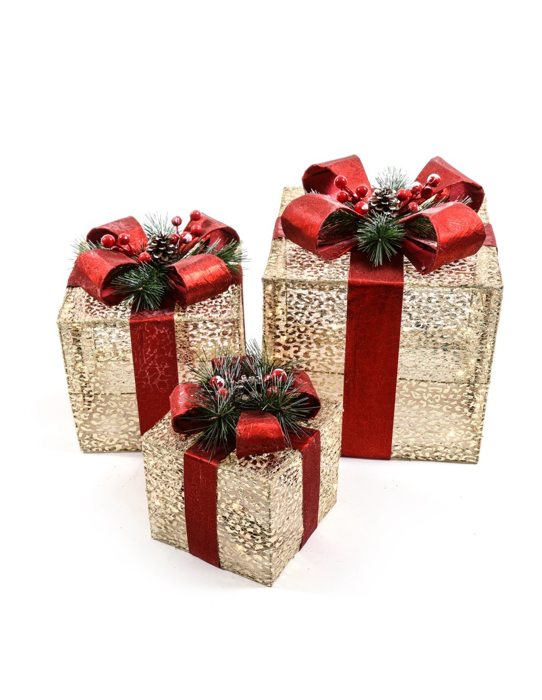 Set di Regali di Natale con Luci 15x15/20x20/25x25cm - La Magia di Natale nella tua casa