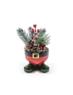 Piantina Natalizia in Vaso di Ceramica 9x18cm - La Magia di Natale a Casa Tua