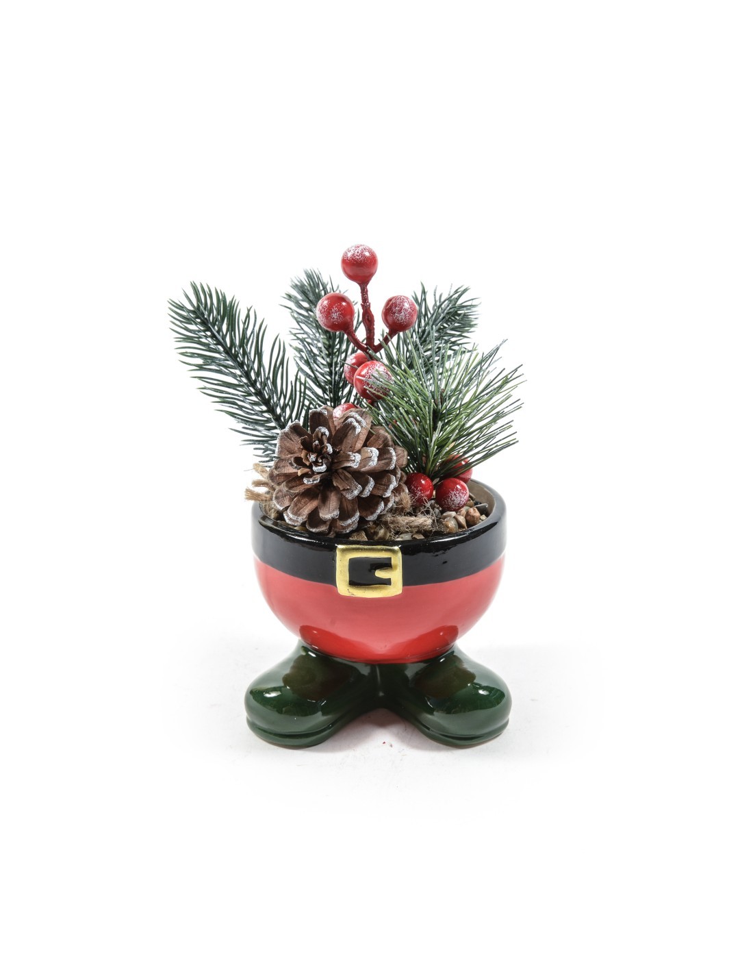 Piantina Natalizia in Vaso di Ceramica 9x18cm - La Magia di Natale a Casa Tua