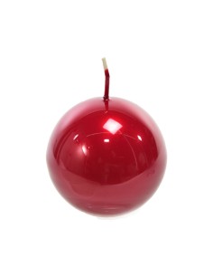 Candela sfera di Natale Glass rossa D8 cm, La magia di natale per tavoli, mensole e centrotavola