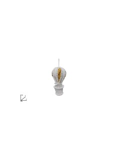 Pendente di Natale Mongolfiera Bianco con Paillettes 13cm, Decorazioni Natalizie, Addobbi, La magia di Natale per la casa