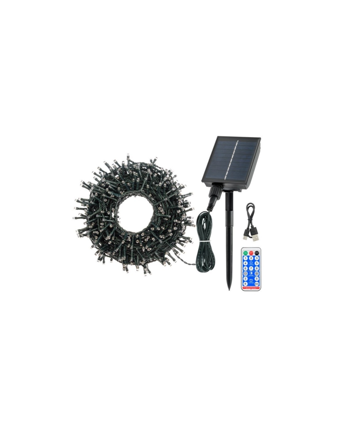 Catena 400 LED Bianco Caldo di Natale con Pannello Solare - La Magia di Natale sostenibile!