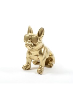 FIGURA BULLDOG 16892 ORO 13X21X22CM RESINA