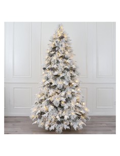 Albero di Natale Chamonix innevato con 410 luci LED, 135x240 cm, La magia di natale per decorazioni