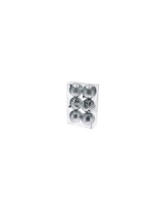 CONF 6 SFERE 105977 ARGENTO D10CM ASSORTITO