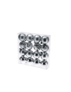 CONF 16 SFERE 105969 ARGENTO D6CM ASSORTITO