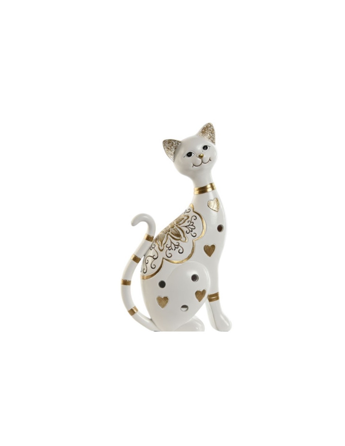 FIGURA GATTO FD212957 RESINA 16X8X30CM BIANCO