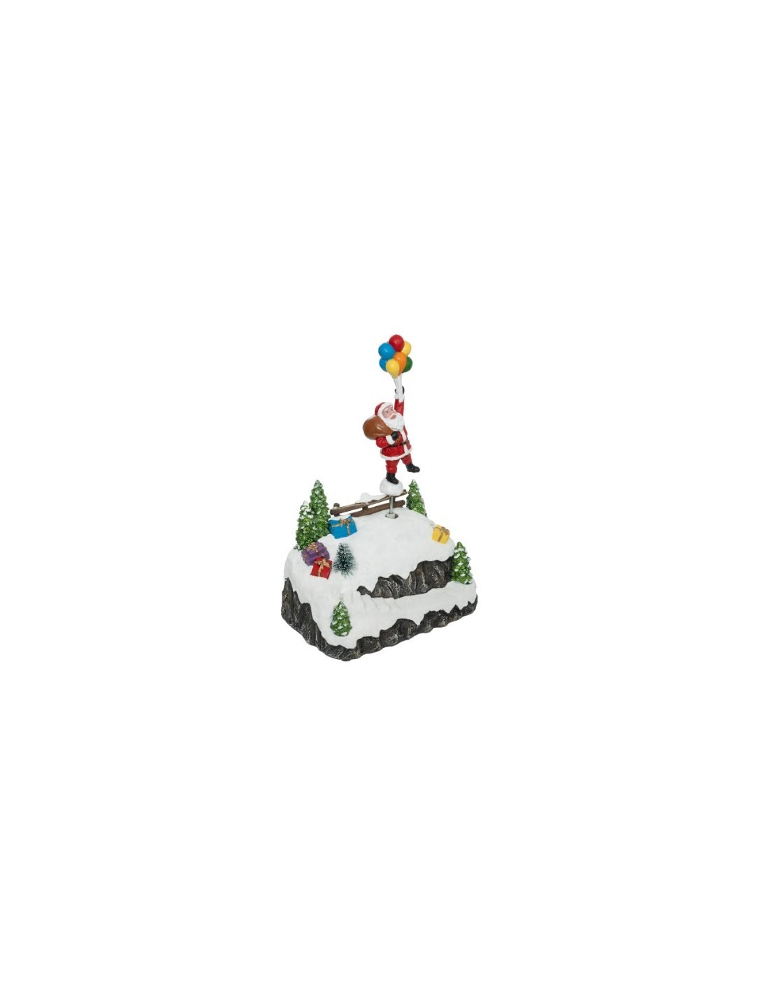 GIOSTRINA 199710 BABBO NATALE RESINA 17X12X23CM LUCI E MOVIMENTO