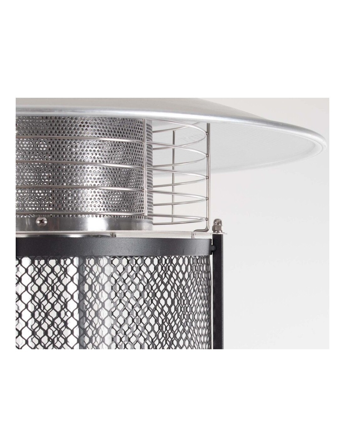 Scaldapatio Gas Cilinder in Acciaio Inox, design moderno, potenza 11kw, riscalda 10 mq, con cilindro in vetro, uso esterno