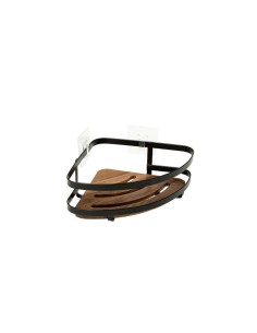 Mensola angolare per doccia "Blackacia" in legno di acacia, 25x19,5x7 cm