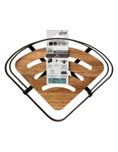 Mensola angolare per doccia "Blackacia" in legno di acacia, 25x19,5x7 cm