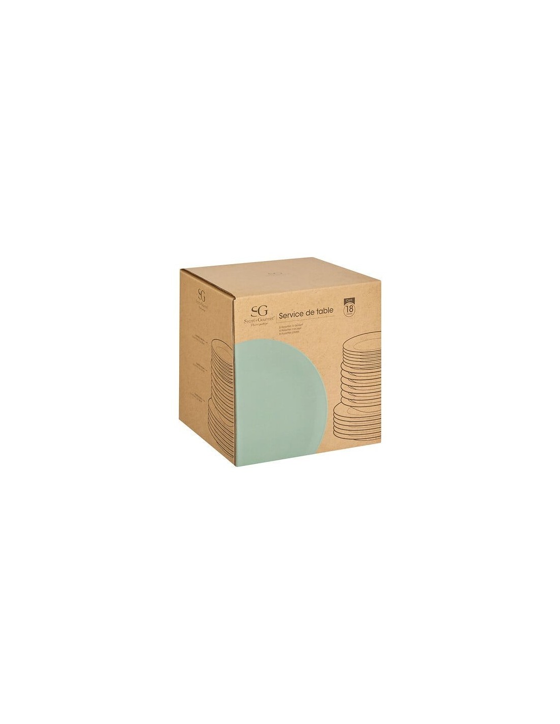 Set di stoviglie 18 pezzi Colorama verde menta