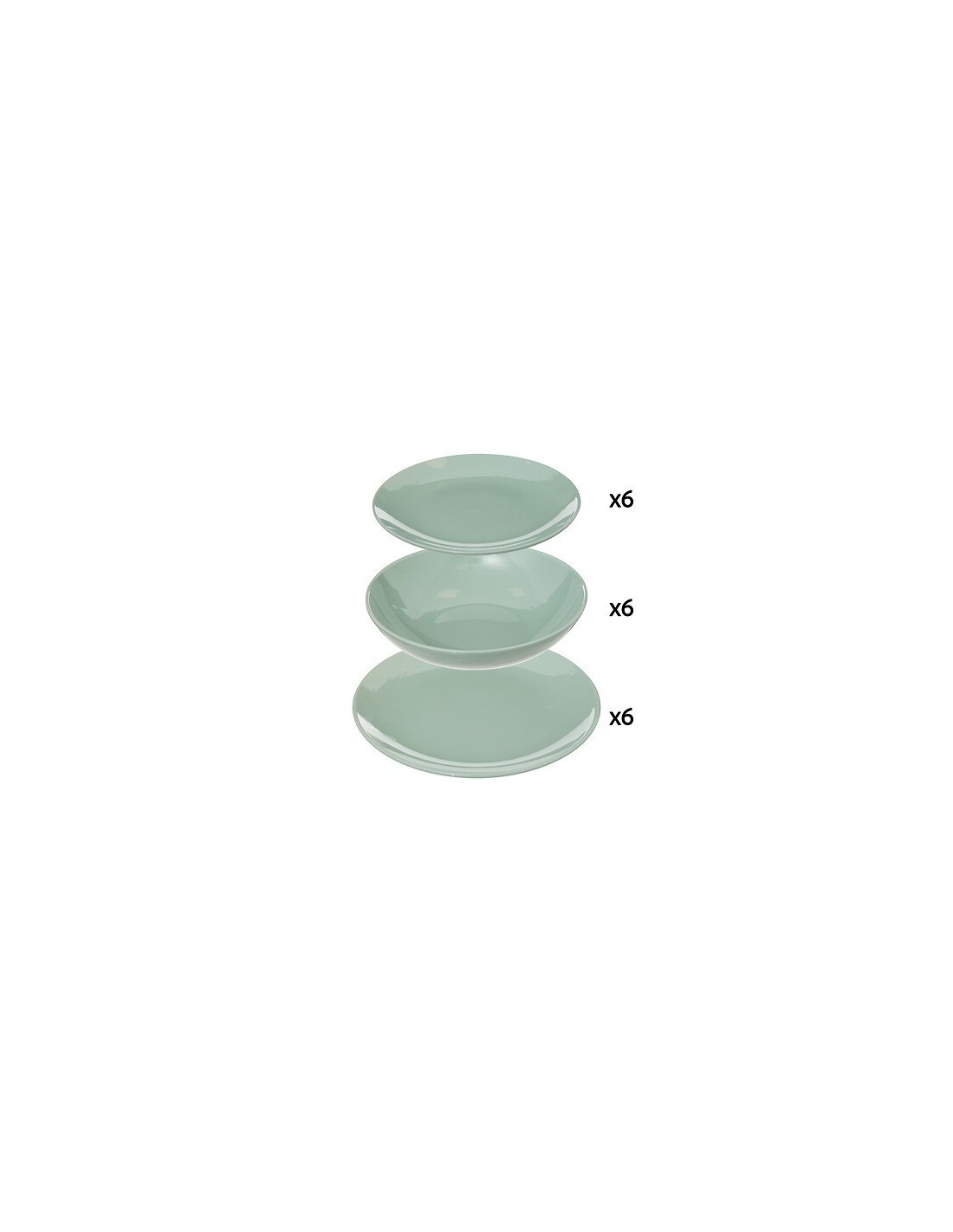 Set di stoviglie 18 pezzi Colorama verde menta