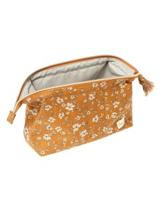 Trousse in Cotone, Elegante e Naturale, 24x10x14cm, Ideale per Organizzare Cosmetici e Accessori 2