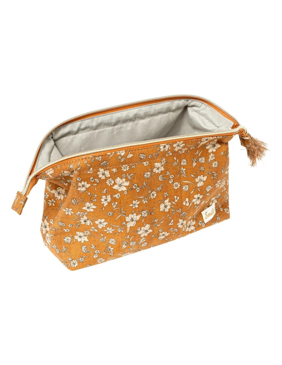 Trousse in Cotone, Elegante e Naturale, 24x10x14cm, Ideale per Organizzare Cosmetici e Accessori