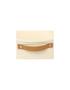 Cestino Duo 2° misura poliestere crema 35x25x12 cm, con manici in similpelle, elegante e pratico per l'organizzazione