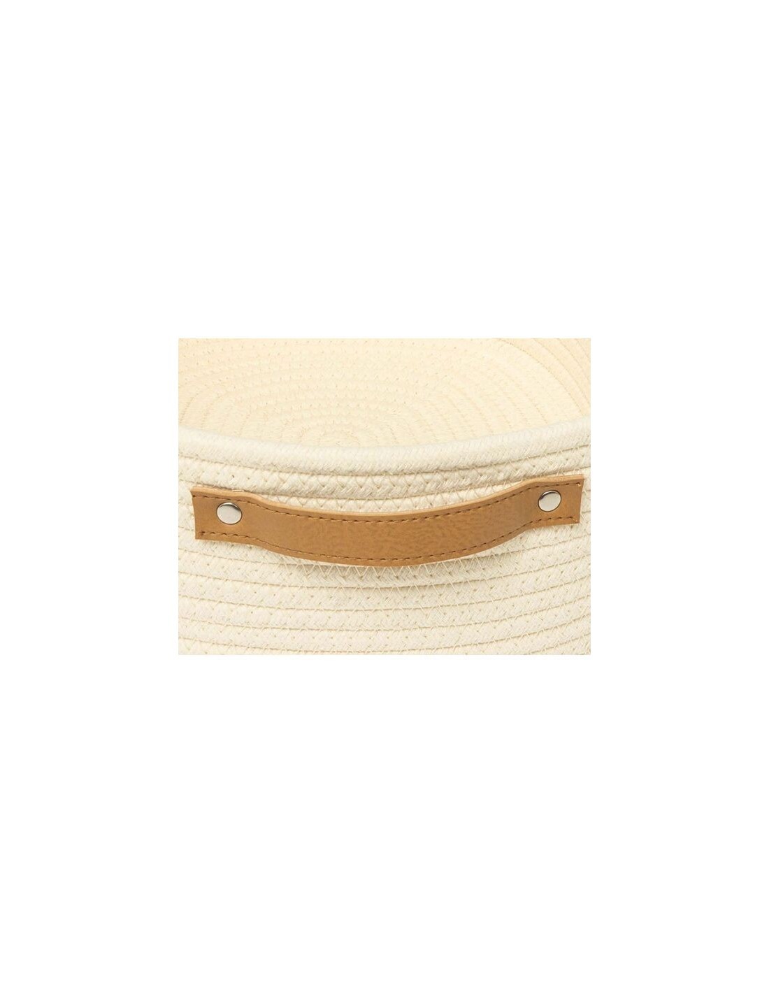Cestino Duo 2° misura poliestere crema 35x25x12 cm, con manici in similpelle, elegante e pratico per l'organizzazione