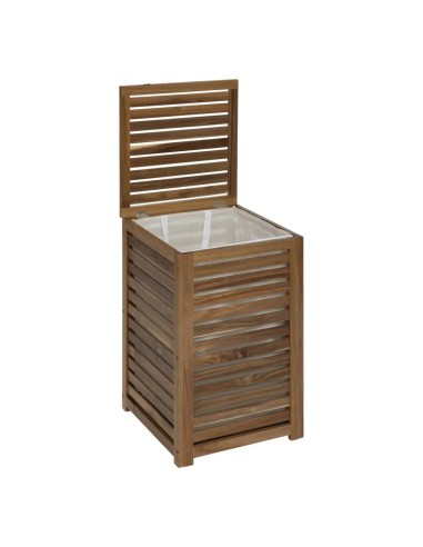Cesto portabiancheria "Blackacia" 65L in legno di acacia, dimensioni L. 60 x l. 40,3 x H. 40,3 cm