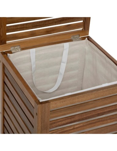 Cesto portabiancheria "Blackacia" 65L in legno di acacia, dimensioni L. 60 x l. 40,3 x H. 40,3 cm