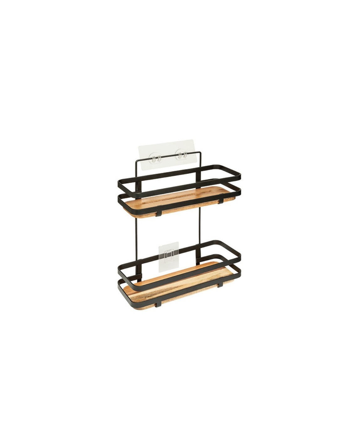 Piatto doccia in acacia a 2 ripiani "Blackacia" – 30x25,5x15,5 cm, Eleganza e Funzionalità