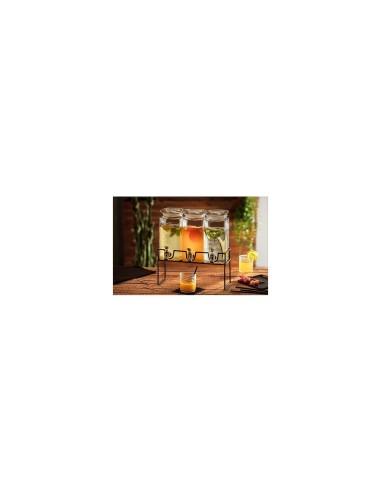Dispenser moderno in legno 3 x 1,5 L Secret de Gourmet