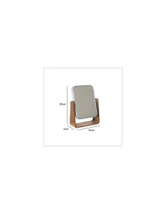 Specchio Natureo 16 cm x 22 cm, cornice in bambù, dimensioni L. 16 x H. 22 x P. 6 cm, stile naturale, bagno, camera da letto 2