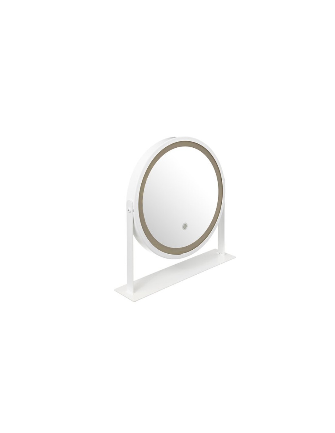 Specchio girevole rotondo a LED bianco, dimensioni L. 35 x l. 34 x H. 8 cm, peso 1,700 kg, illuminazione LED, design moderno