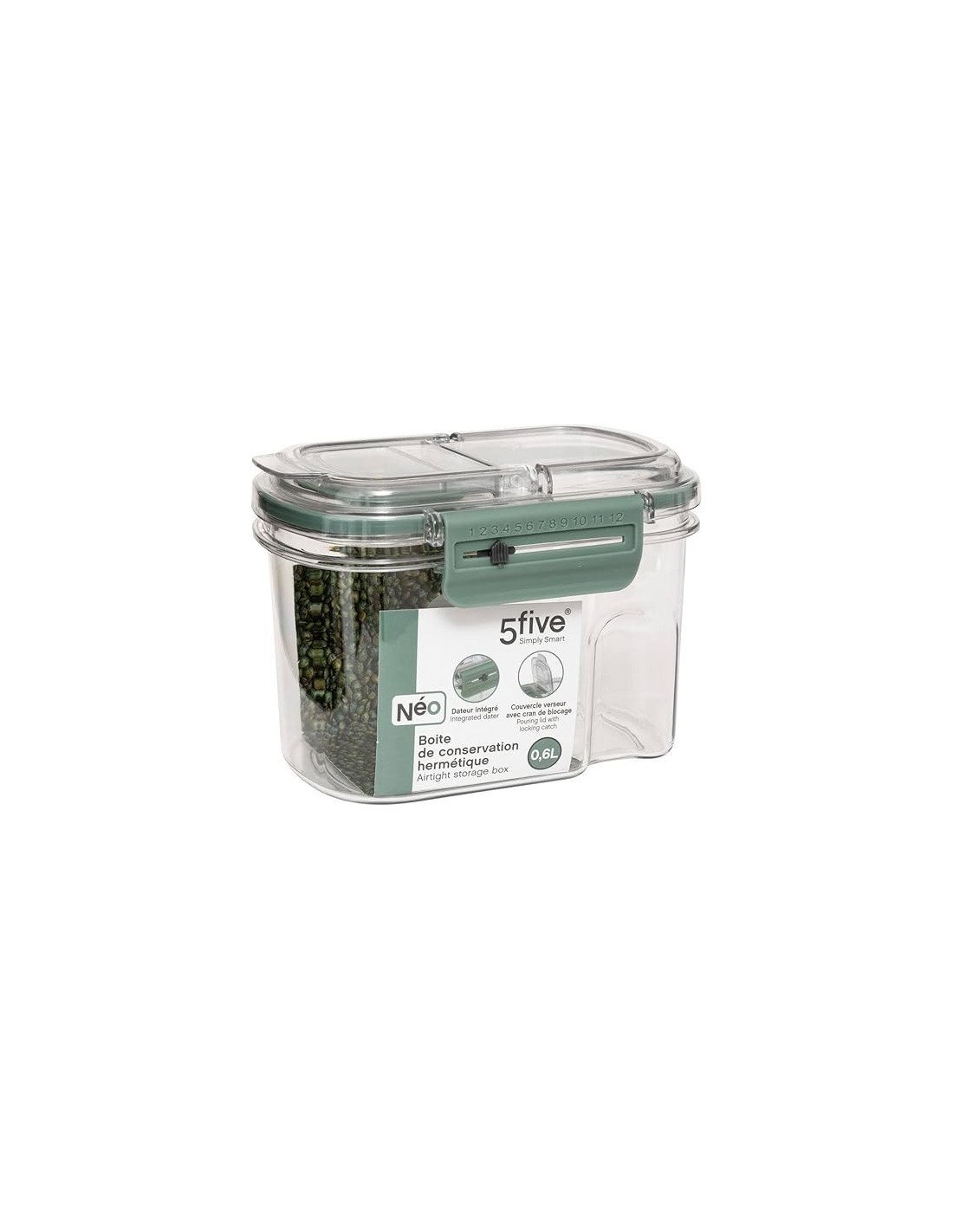 Barattolo ermetico  0,6LT con beccuccio, 4.2 x 10.4 x 10.6 cm, pratico e resistente