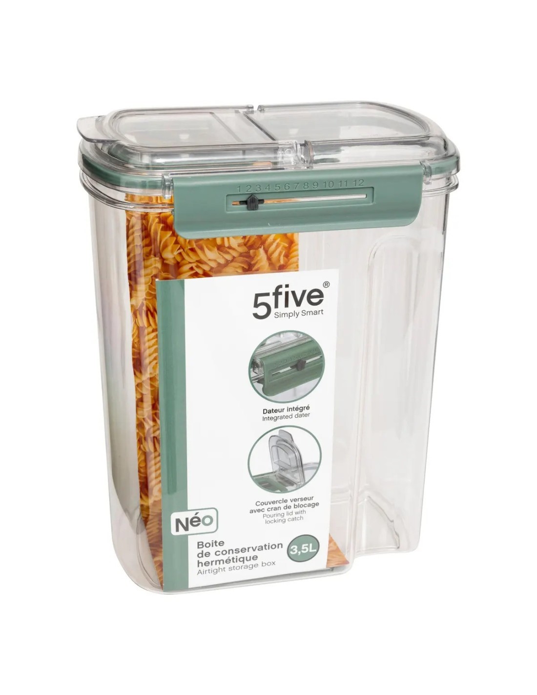 Barattolo ermetico 203023 3,5LT con beccuccio, 19,3x14,1x24,6 cm, pratico e capiente