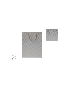 BUSTA REGALO 280868 30X42X12CM BIANCO/ORO