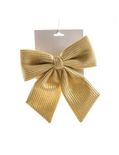 Fiocco imbottito di Natale in poliestere oro 22x22 cm, La magia di natale per porte, finestre e decorazioni festive