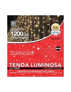 TENDA LUMINOSA 1200LED BIANCO CALDO DA ESTERNO 2X6MT