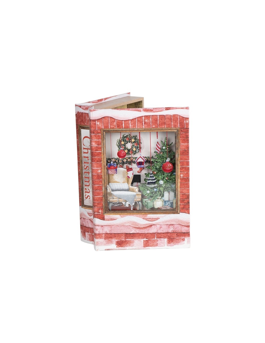 SCATOLA LIBRO 138326 LEGNO/PVC CON LED 28X19X7CM