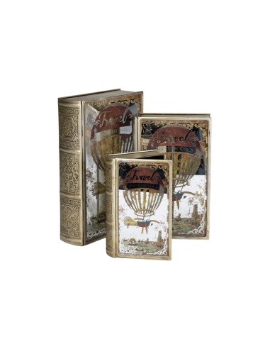SCATOLA LIBRO 138338 3 MIS VETRO/METALLO 30X20X7CM
