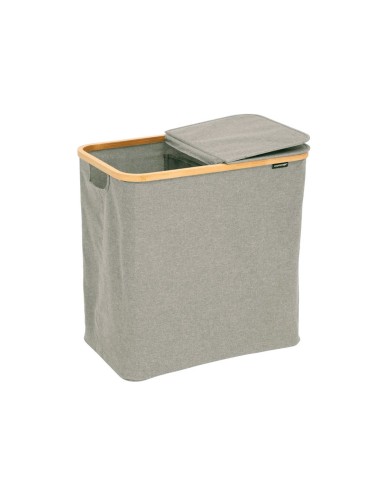 Portabiancheria 2 posti 53x33x54 cm, tessuto resistente, capiente, cesto organizer,  pratico, design salvaspazio