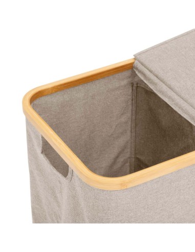 Portabiancheria 2 posti 53x33x54 cm, tessuto resistente, capiente, cesto organizer,  pratico, design salvaspazio