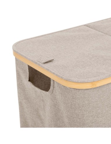 Portabiancheria 2 posti 53x33x54 cm, tessuto resistente, capiente, cesto organizer,  pratico, design salvaspazio