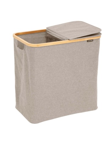 Portabiancheria 2 posti 53x33x54 cm, tessuto resistente, capiente, cesto organizer,  pratico, design salvaspazio