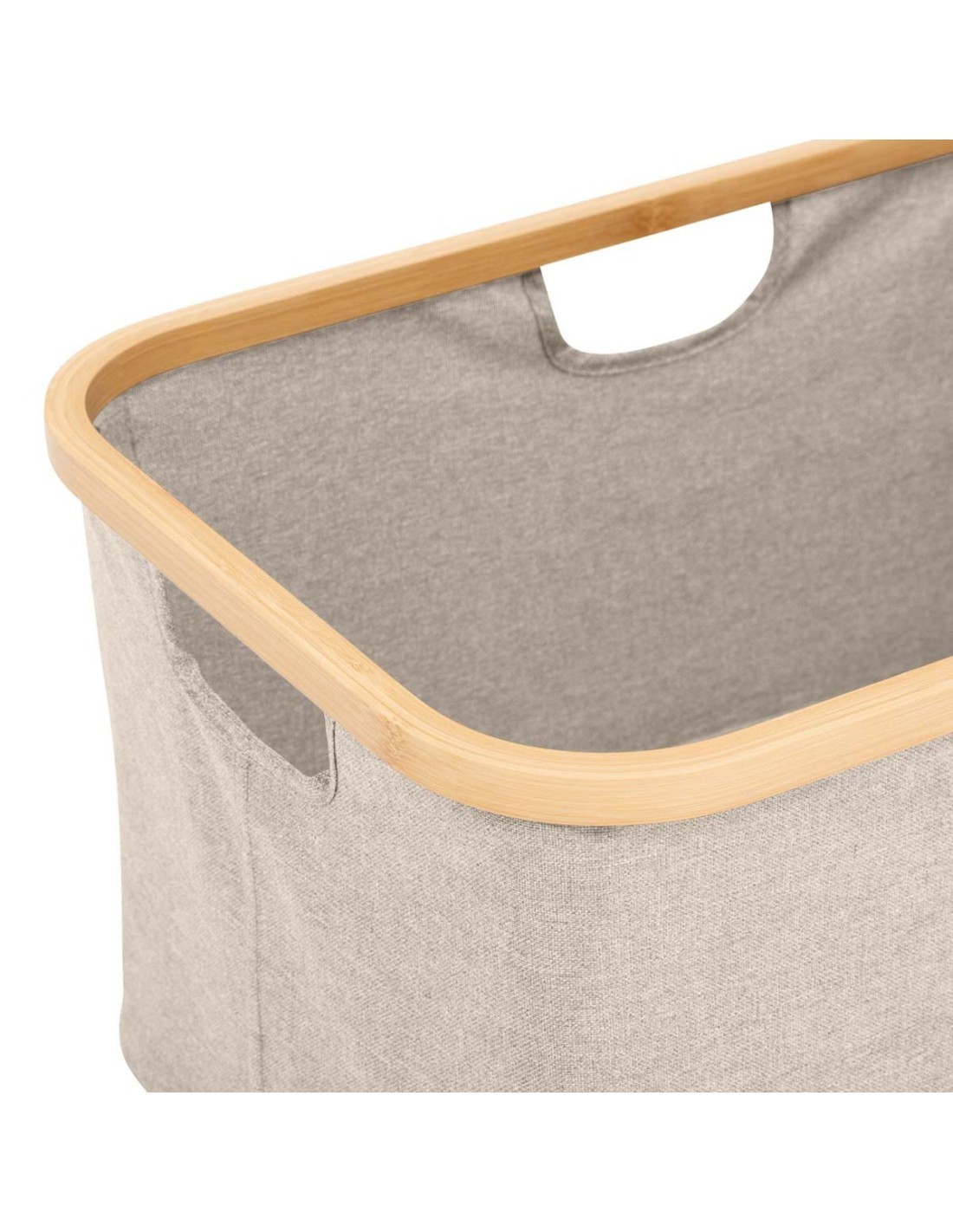 Cestino portaoggetti pieghevole 57x37x27 cm, poliestere e bambù, contenitore salvaspazio, cestino organizer, pieghevole, pratico