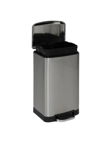 Ariane bidone per rifiuti in acciaio inox 20 litri, dimensioni L. 53,3 x l. 30 x h. 30 cm, resistente, moderno, bagno, cucina
