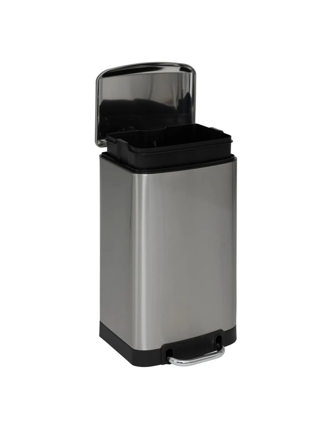 Ariane bidone per rifiuti in acciaio inox 20 litri, dimensioni L. 53,3 x l. 30 x h. 30 cm, resistente, moderno, bagno, cucina
