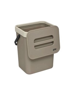 Bidone per il compost 5 litri in plastica color talpa, dimensioni L. 24,5 x P. 18,7 x H. 14,5 cm, leggero, ecologico, pratico