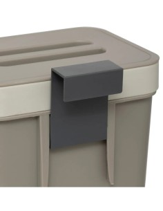 Bidone per il compost 5 litri in plastica color talpa, dimensioni L. 24,5 x P. 18,7 x H. 14,5 cm, leggero, ecologico, pratico