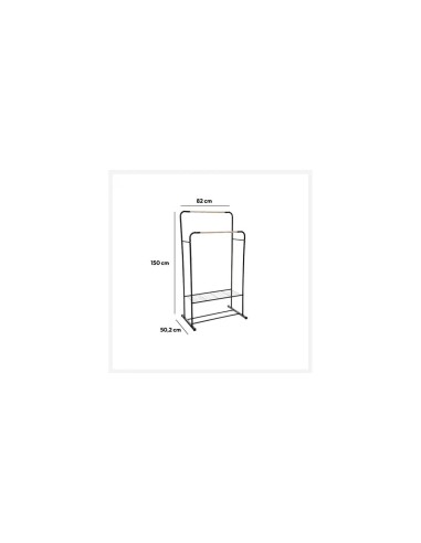Appendiabiti doppio Artemis, dimensioni L. 80 x P. 50 x H. 150 cm, pratico e funzionale, peso 3,5 kg