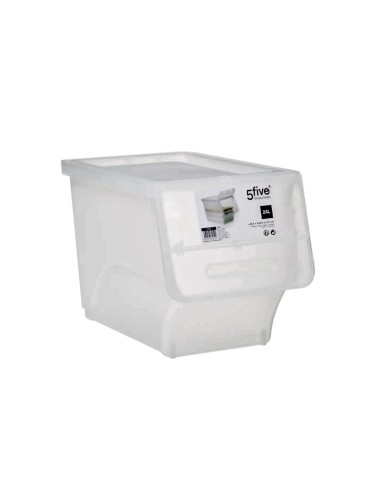 Scatola con apertura frontale 24L, dimensioni L. 28,5 x P. 45,5 x H. 31 cm, pratica e salvaspazio, ideale per organizzare casa