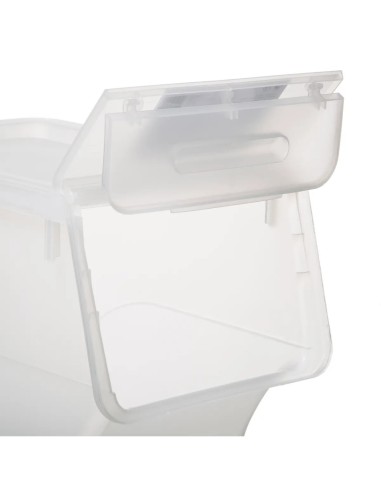 Scatola con apertura frontale 24L, dimensioni L. 28,5 x P. 45,5 x H. 31 cm, pratica e salvaspazio, ideale per organizzare casa