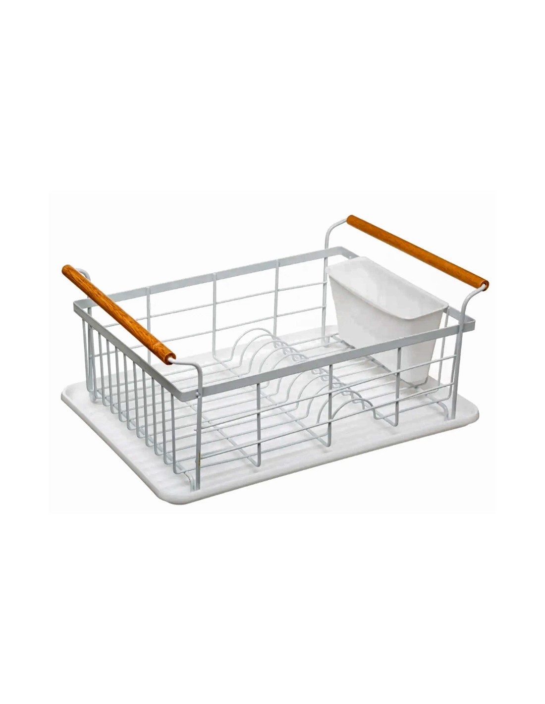 Scolapiatti Modern Color Bianco, Organizzatore Cucina 43x32x18,5 cm, Scolapiatti Elegante, Accessori Cucina