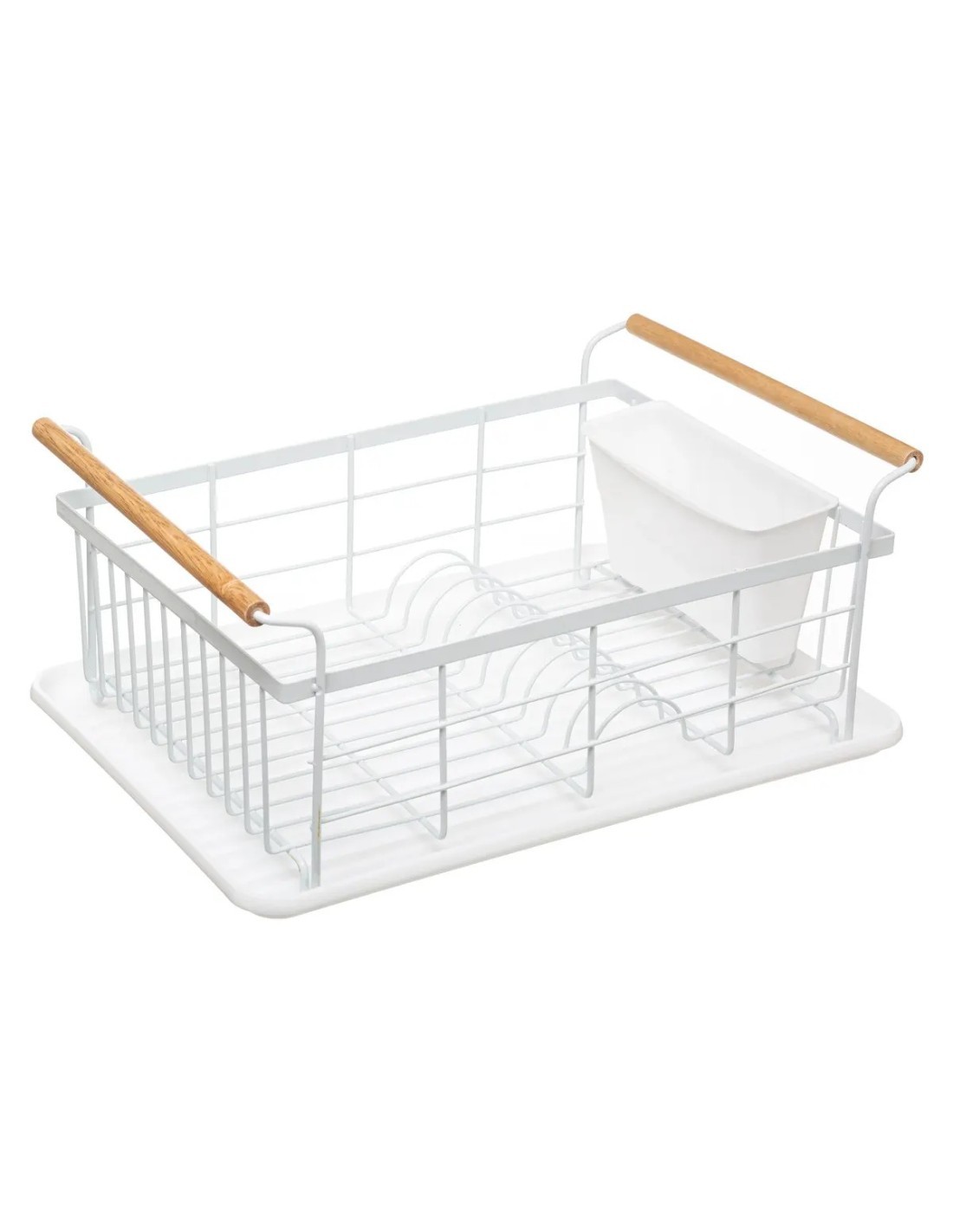 Scolapiatti Modern Color Bianco, Organizzatore Cucina 43x32x18,5 cm, Scolapiatti Elegante, Accessori Cucina