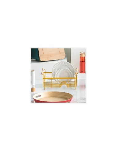 Scolapiatti Modern Color Bianco, Organizzatore Cucina 43x32x18,5 cm, Scolapiatti Elegante, Accessori Cucina